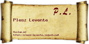 Plesz Levente névjegykártya