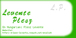 levente plesz business card